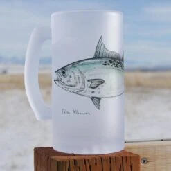 Currier Frosted Beer Mug 15 Currier Frosted Beer Mug -Daiwa Store false albacore frosted mug jeff currier 1 600x600 1